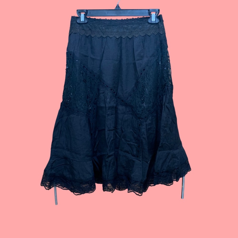 Young Essence Elegant Black Lace Skirt Woman’s S